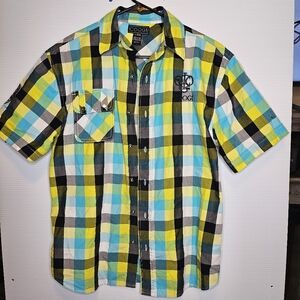 COOGI Men's Multicolor Plaid Button Down Shirt